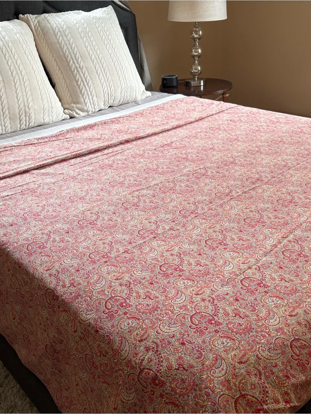 Pottery Barn Paisley Cotton Duvet Cover in Pink, Aqua & Cream